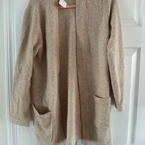 Women's J Crew Tan Open Front Sweater